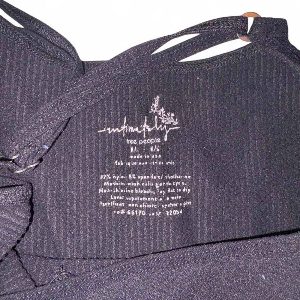 Free People Women's Black Mesh Cut Out Cami Top - Picture 2 of 4